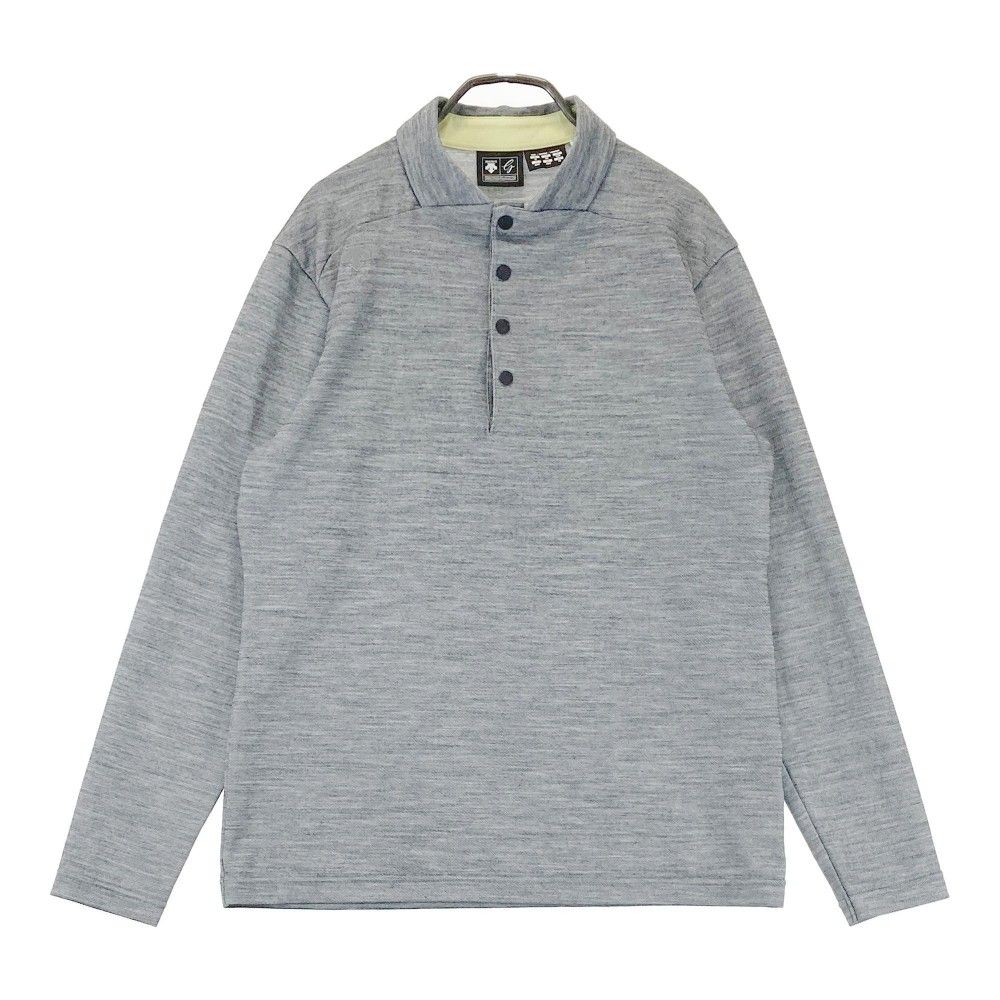 サイズ：M DESCENTE GOLF デサントゴルフ 長袖ポロシャツ グレー系