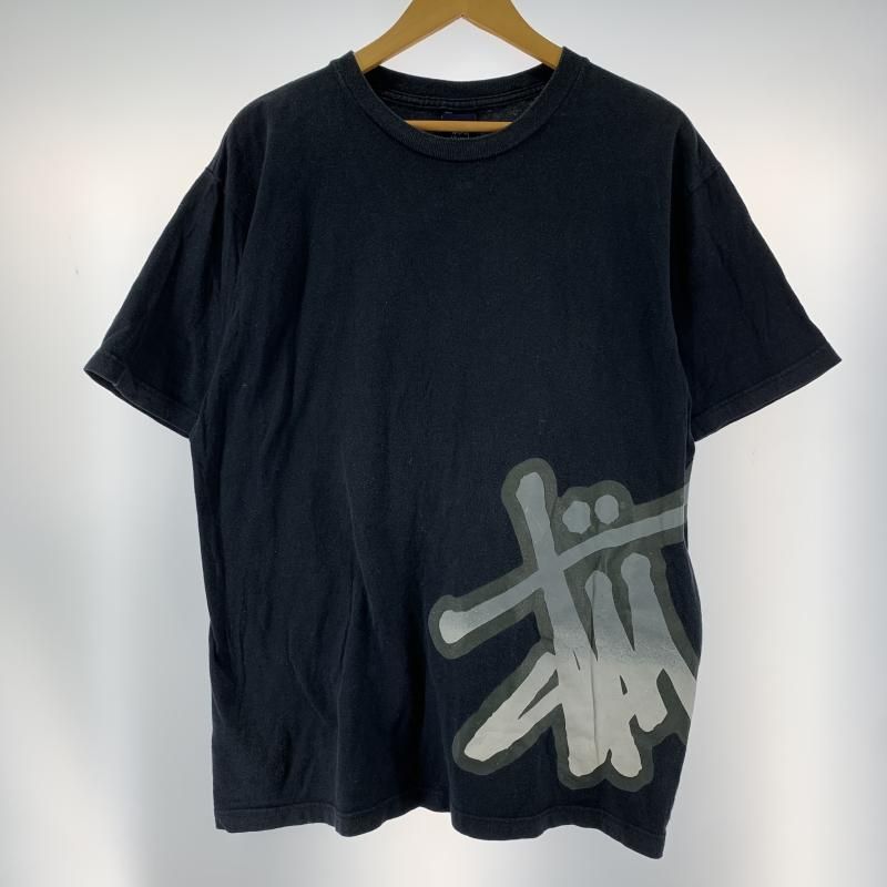 90s STUSSY グラデーションビッグロゴ Tシャツ サイズXL ブラック 紺タグ ステューシー 19