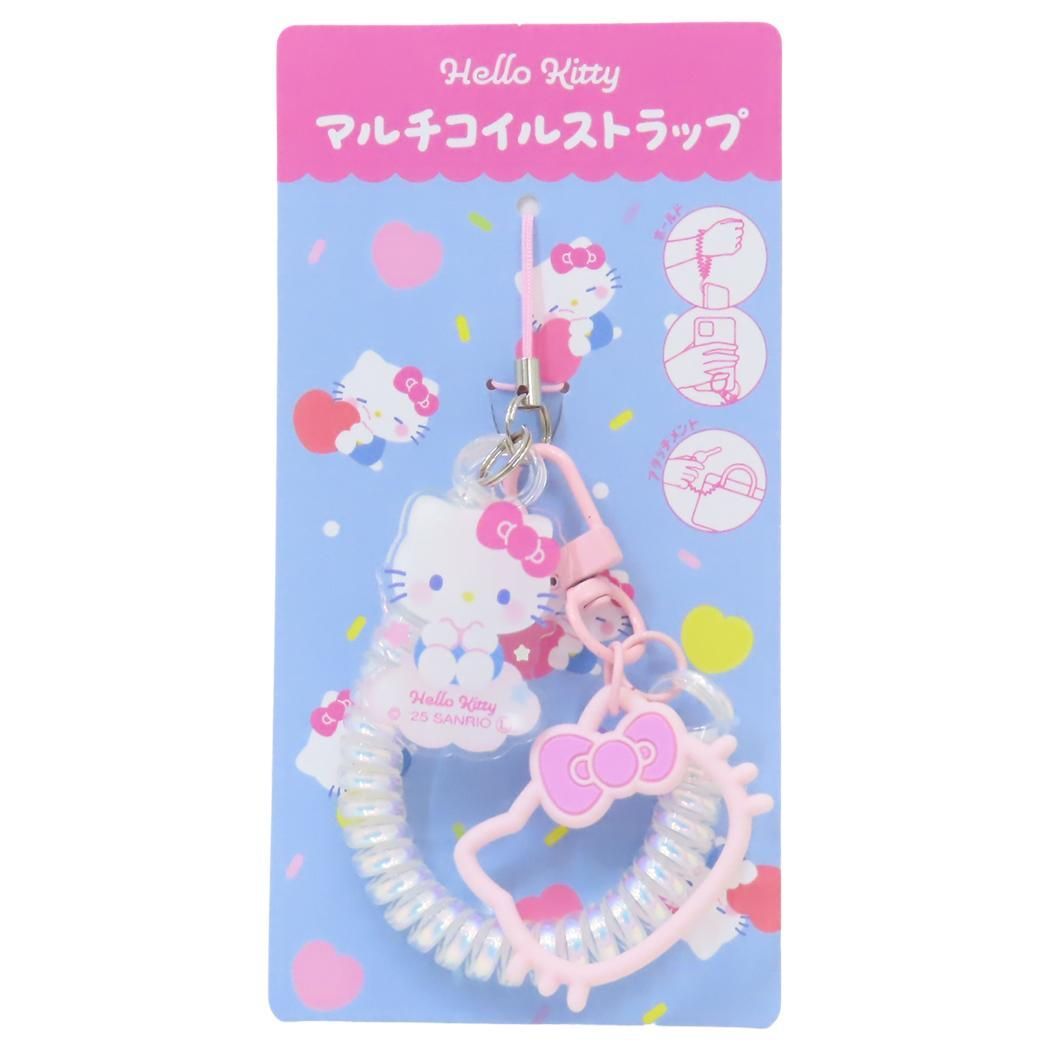 メール便】ハローキティ スマホアクセ マルチコイルストラップ