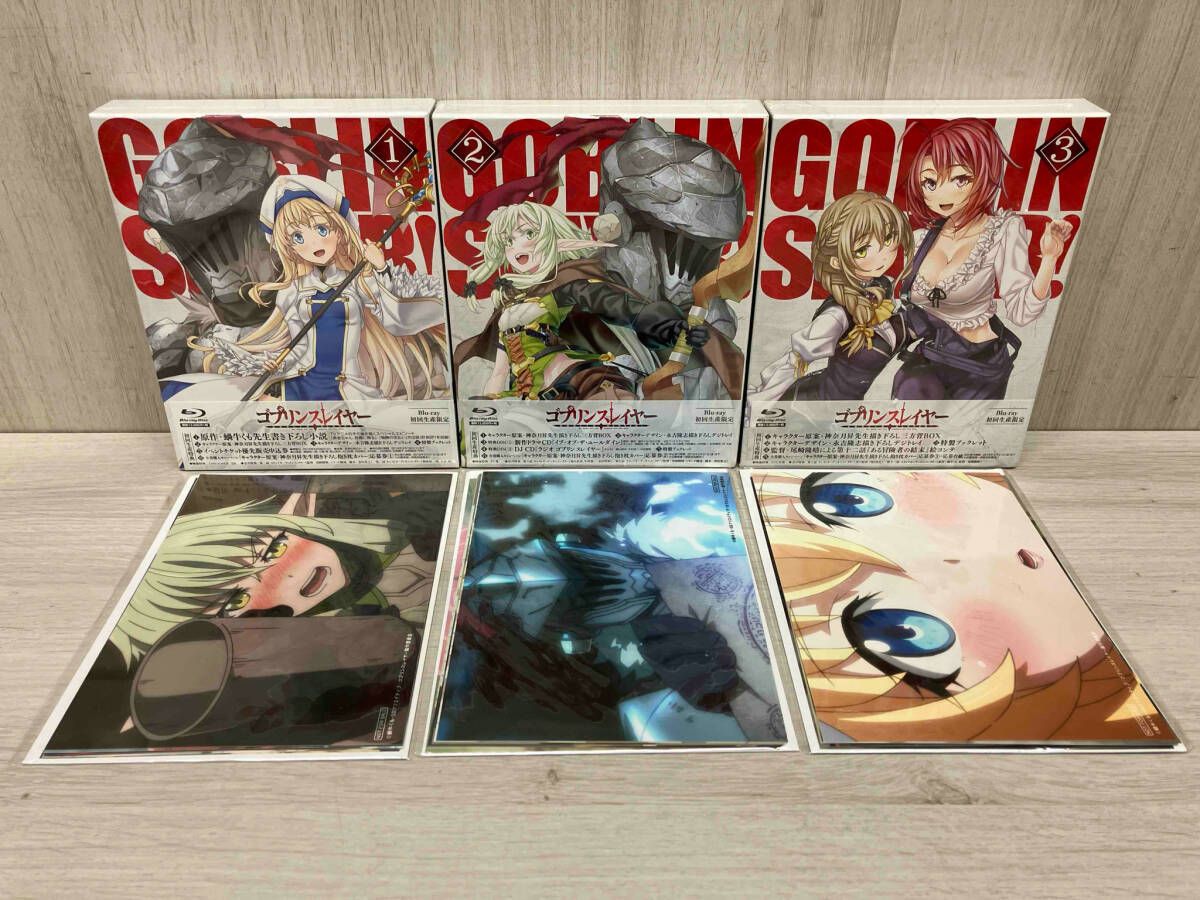 全3巻セット ゴブリンスレイヤｰ 1~3 Blu-ray Disc ビジュアルシート6枚セット×3個付き