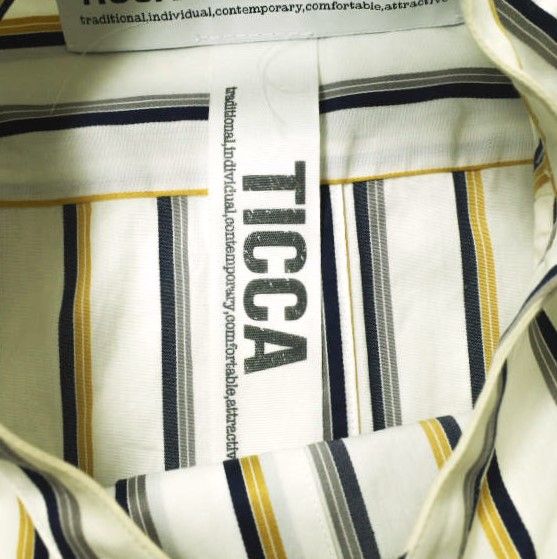 TICCA ティッカ 日本製 バンドカラーストライプビッグシャツ