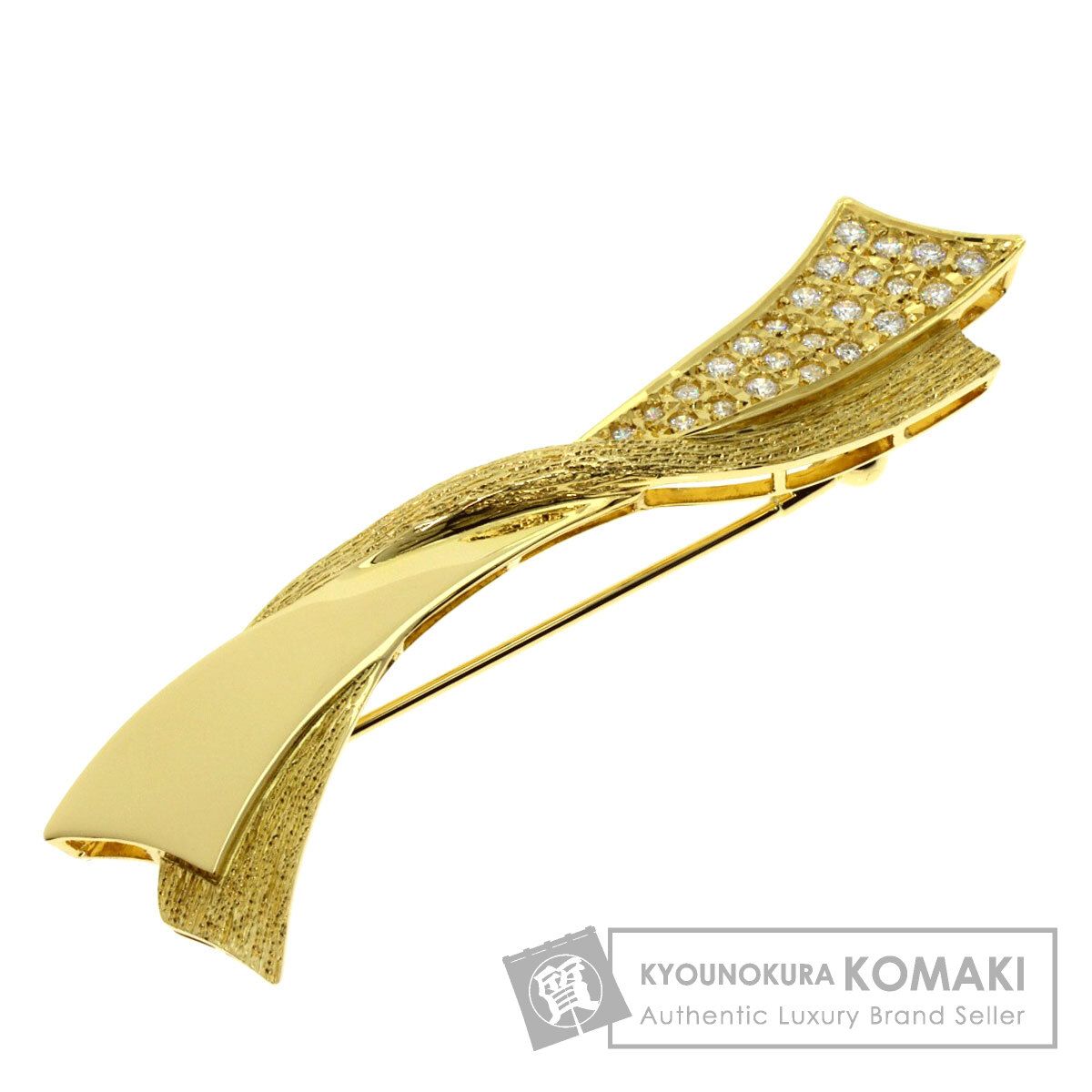 MIKIMOTO ミキモト ダイヤモンド ブローチ K18YG レディース [中古