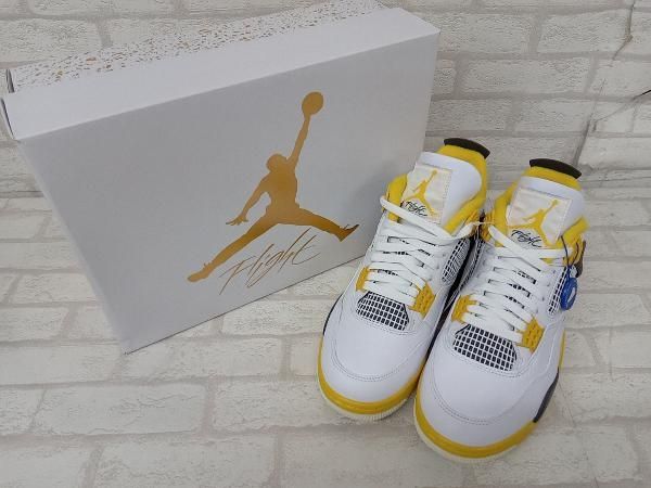 美品 NIKE WMNS AIR JORDAN 4 RETRO AQ9129-101 ナイキ エアジョーダン レトロ ハイカット スニーカー メンズ  イエロー 27cm 箱付き - メルカリ