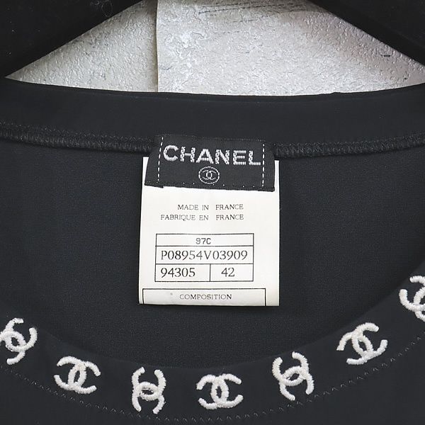 【広尾店】美品 シャネル CHANEL ココマーク カットソー マイヨ スイムウェア ブラック 97C P08954 size42 【16856】 広尾店】美品 シャネル CHANEL ココマーク カットソー マイヨ スイム