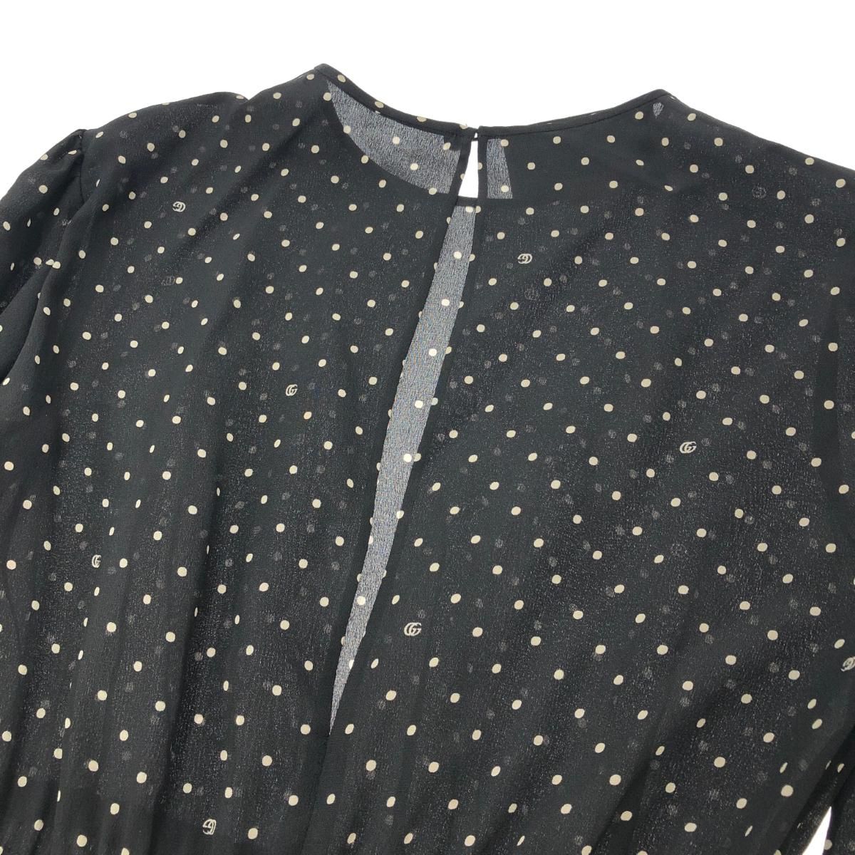 gucci グッチ ポルカドット ロングスリーブ ドレス