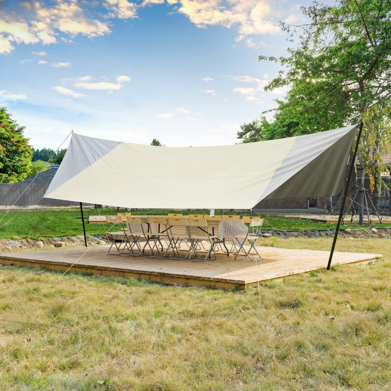 Amazon | 【outdoors115】タープ 日除けシェード 防水 ポール付き