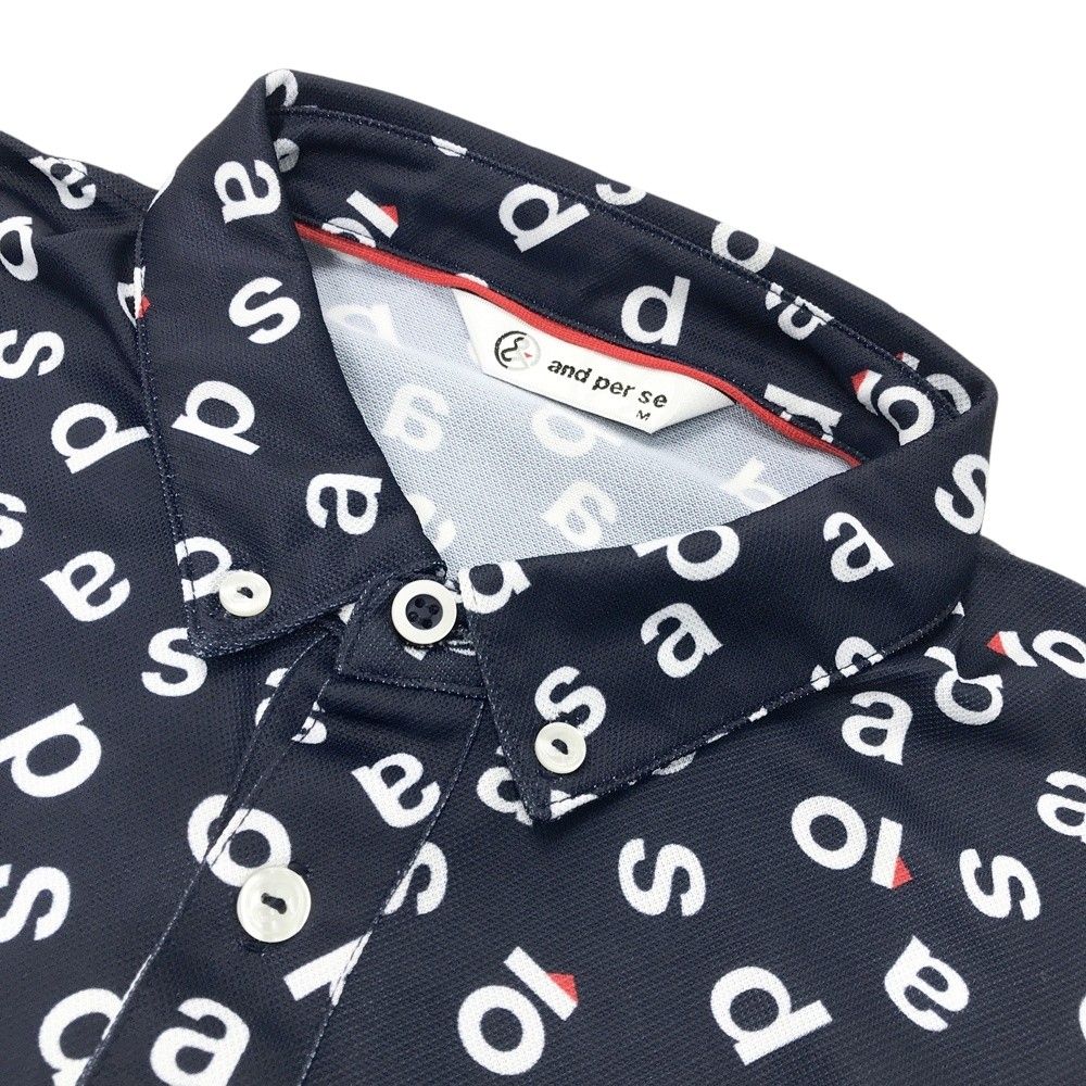 サイズ：M AND 高品質 PER SE アンパスィ 半袖ポロシャツ ボタンダウン