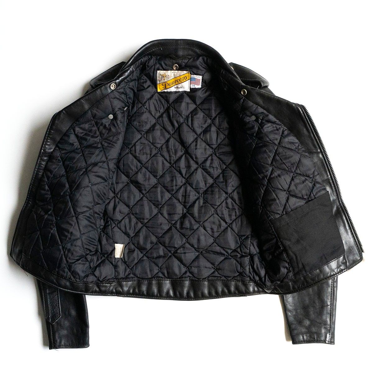 雰囲気抜群】SCHOTT【618/ダブルライダース ジャケット】38 レザー