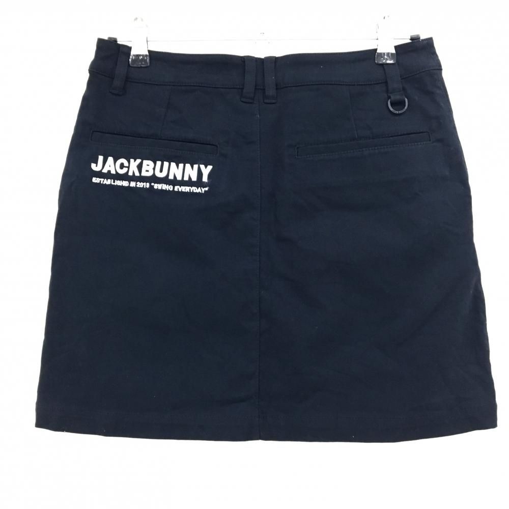 JACK BUNNY ブラック ゴルフスカート 美品】ジャックバニー スカート 黒 無地 ロゴ刺しゅう レディース 2(L