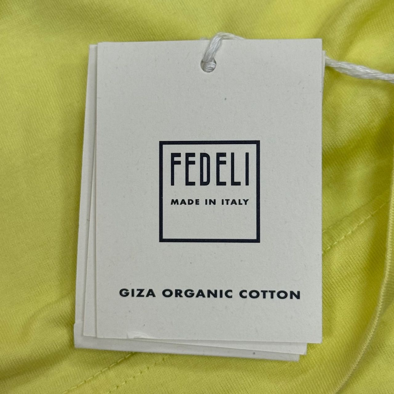 定価22000円 国内正規 新品 FEDELI JERSEY GIZA ORGANIC DUSTY オーガニック ギザコットン Tシャツ フェデーリ 6UED0103 イエロー 46  60112A3