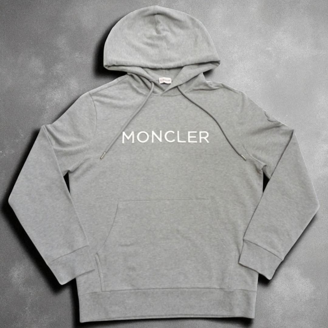 定価12万円 ♥タグ付き MONCLER Embroidery Logo Hoodie パーカー XS～XXL Gray Color グレー色