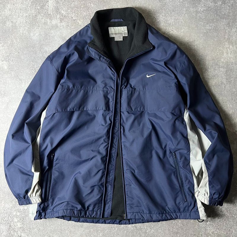 00s NIKE フリース ライナー フルジップ ナイロン ジャケット XL / Y2K