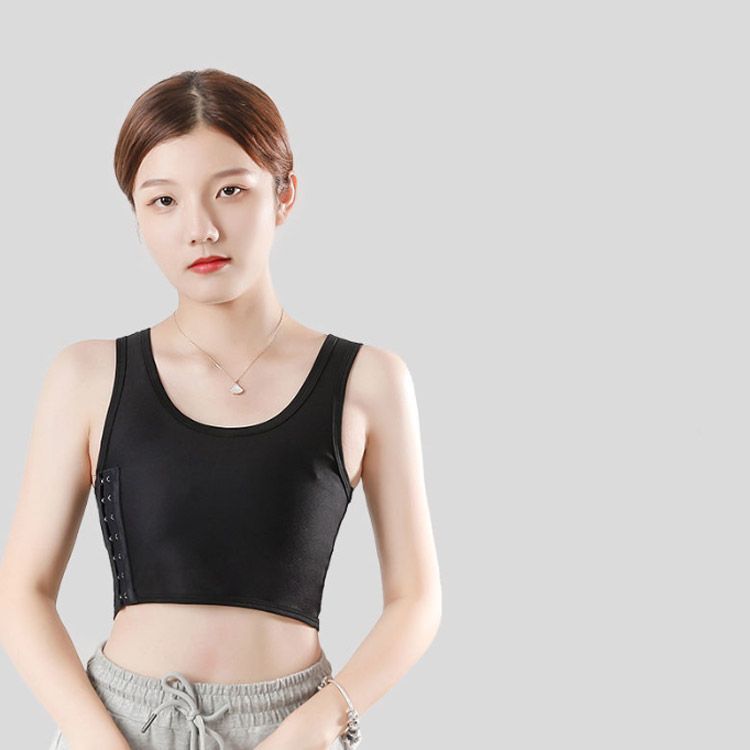 前ファスナー ブラジャー 胸揺れ防止 胸つぶし 胸つぶしシャツ 薄型 前フック ナベシャツ ブラ レディース バストダウン スポーツブラ 大きいサイズ 胸を小さく見せる タンクトップ 胸つぶ dkhsh591801