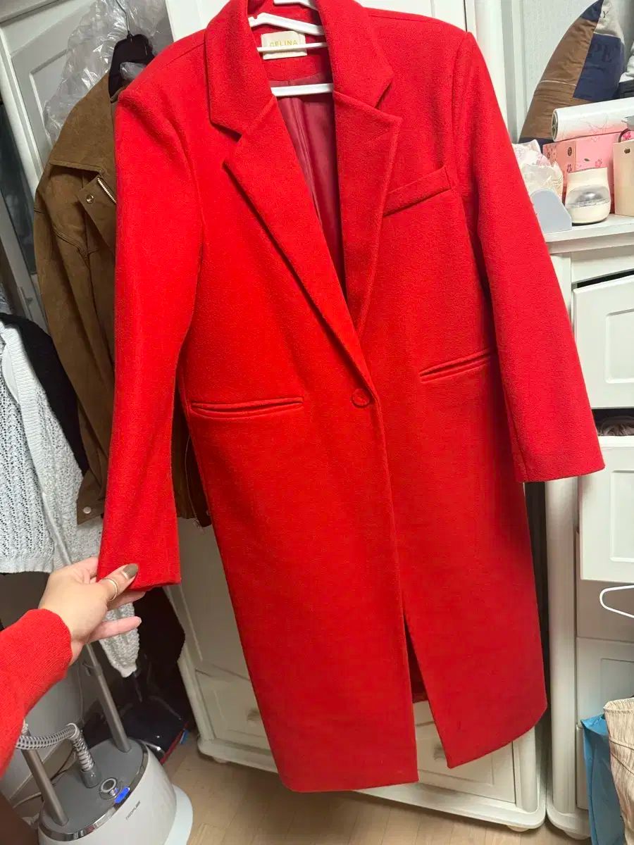 Celina レッド ロング コート 感ジリム フィットジョーン 超 SIROKUMA-CORPORATION_COM