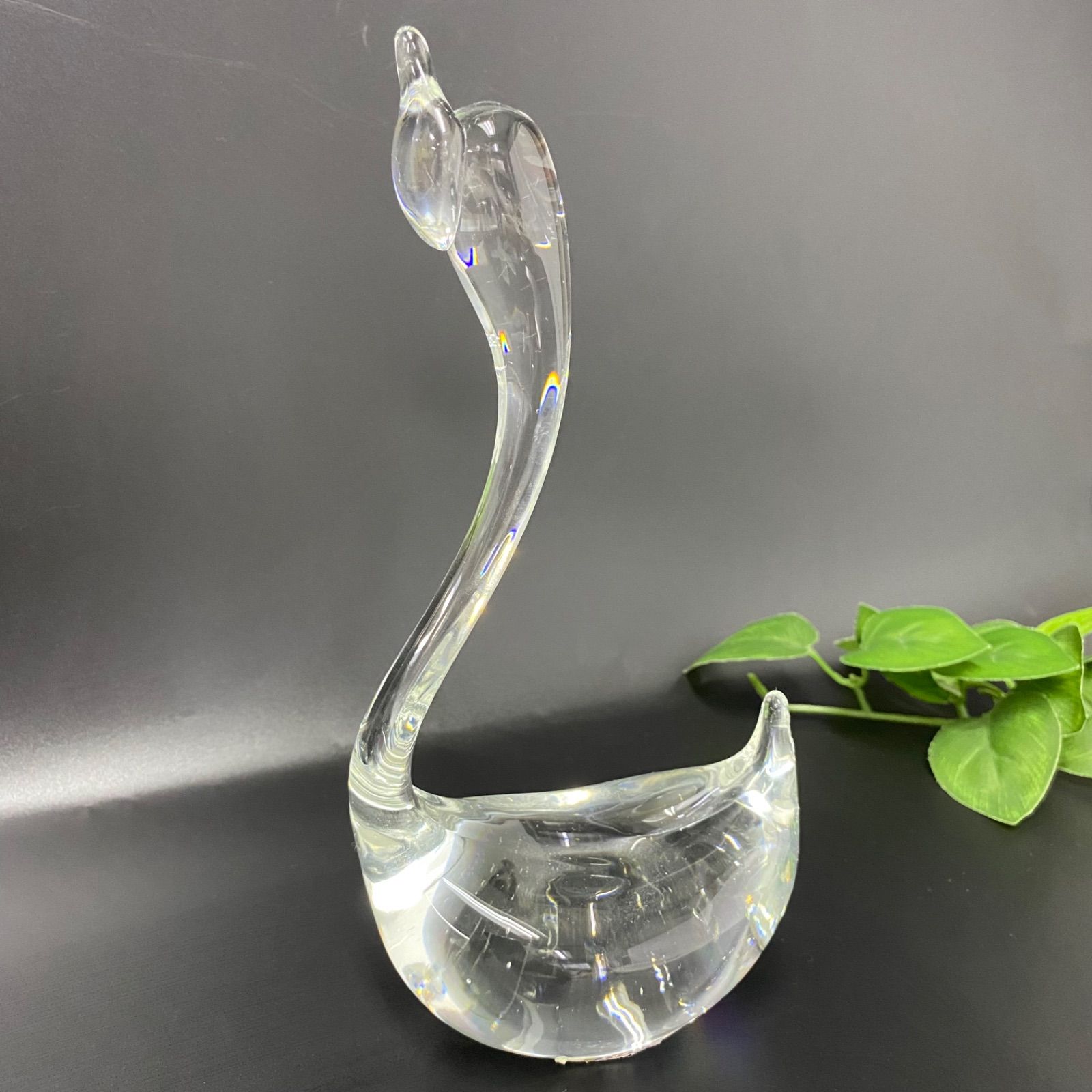 希少・美品】KURAT Craft Glas ガラス工芸 白鳥 スワン クリスタル調 