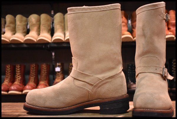 【10E 良品 黒タグ】Chippewa チペワ 1901M55 エンジニア サンドスエード ビブラム700 ラフアウト ブーツ HOPESMORE【EI305】