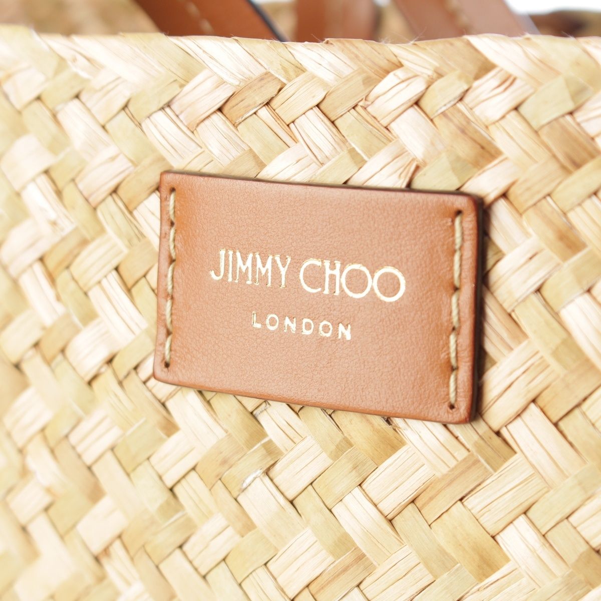 j24【極美品】ジミーチュウ　スネークモチーフ　ラフィア　レザー　かごバッグ. j24【極美品】ジミーチュウ スネークモチーフ ラフィア レザー かご