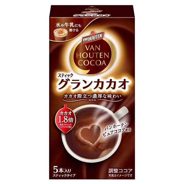 片岡物産 バンホーテン グラン カカオ 18g×5本 ×30個入× 2ケース ｜ 嗜好品 インスタント 粉末ドリンク スティック 調整ココア