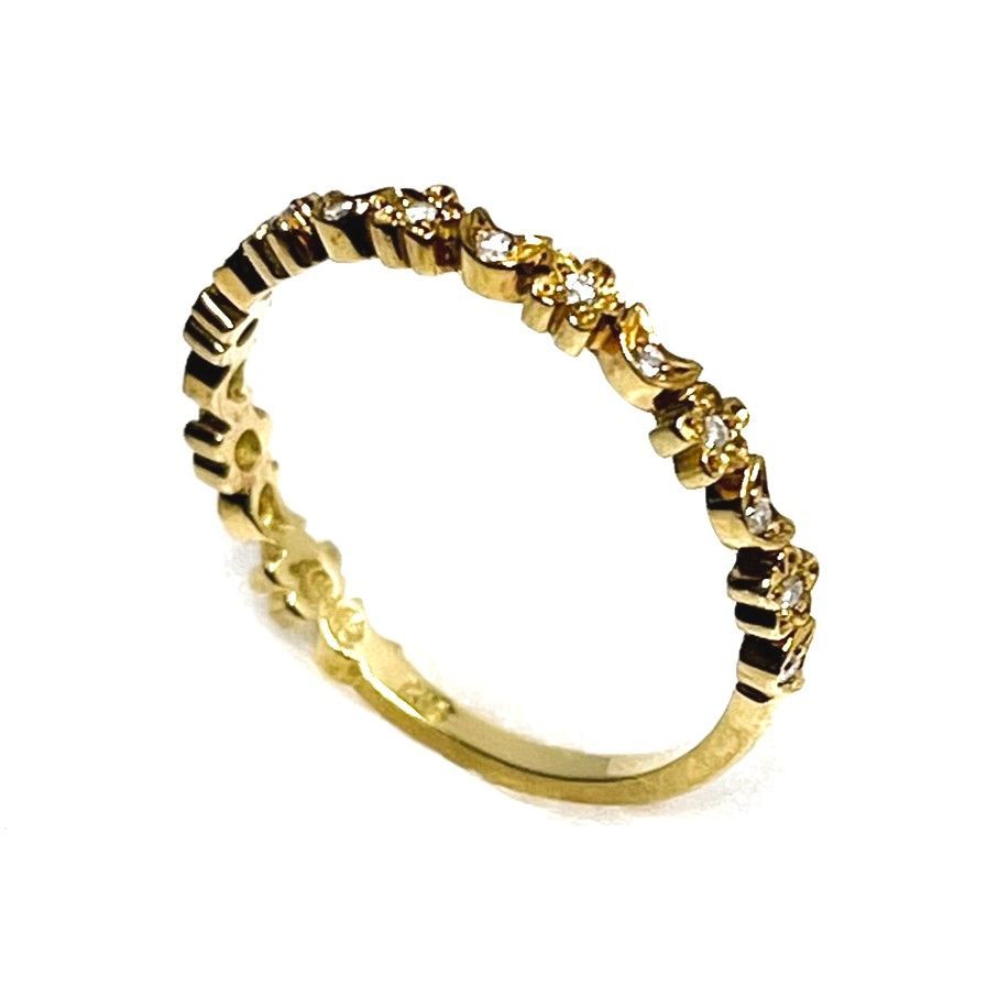 AHKAH ゴールドダイヤモンドリング 9号 AHKAH K18 YG ダイヤモンド