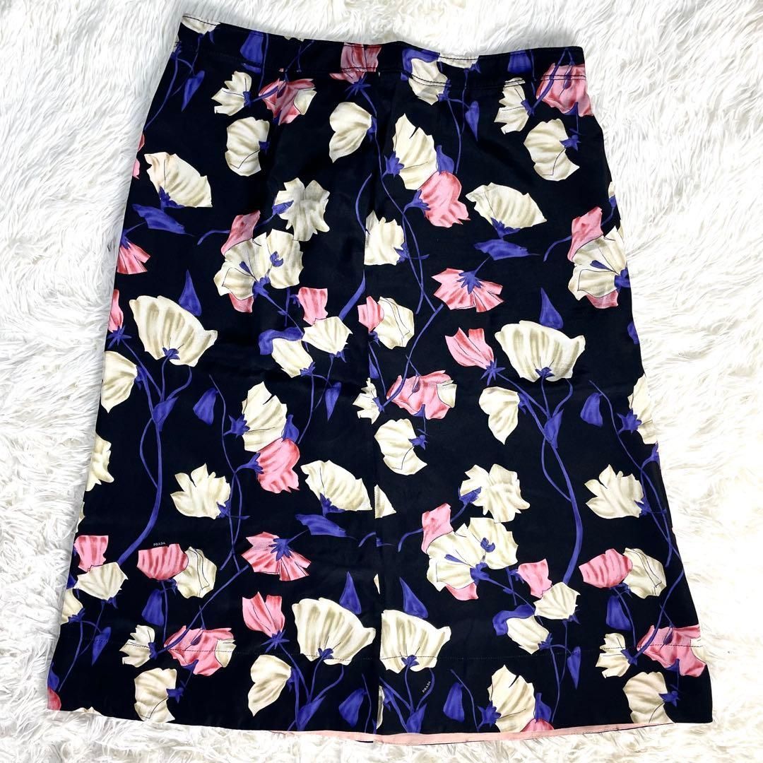 プラダ PRADA 花柄 スカート ひざ丈 レディース 42サイズ