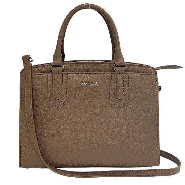 フルラ ブラウン レザー バッグ ハンドバッグ ショルダーバッグ レディース