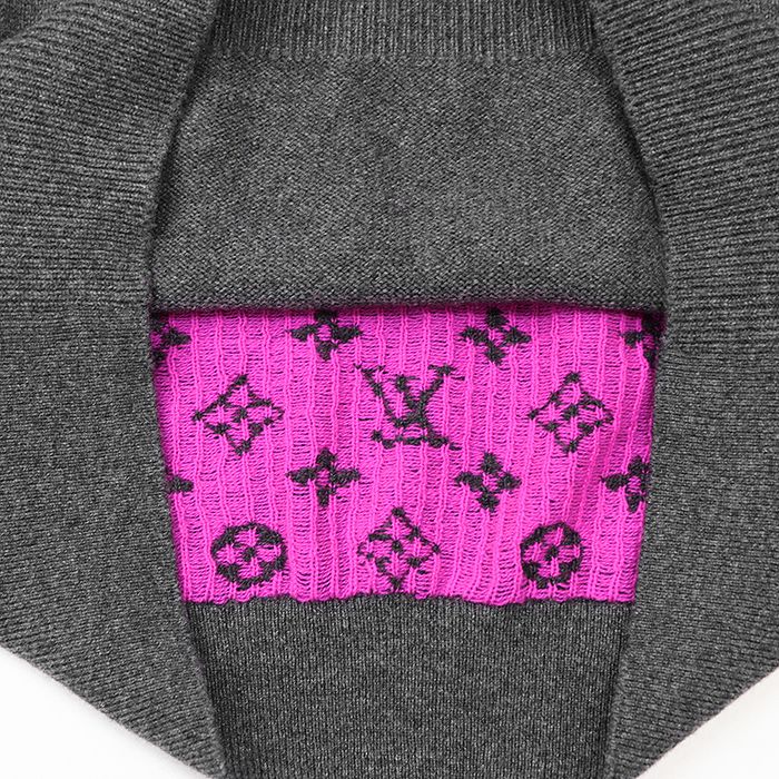 タイムセール0時まで⭐︎LOUIS VUITTON 100%カシミヤ パープル LOUIS VUITTON(ルイヴィトン) 22AWマルチパッチミックスレザー