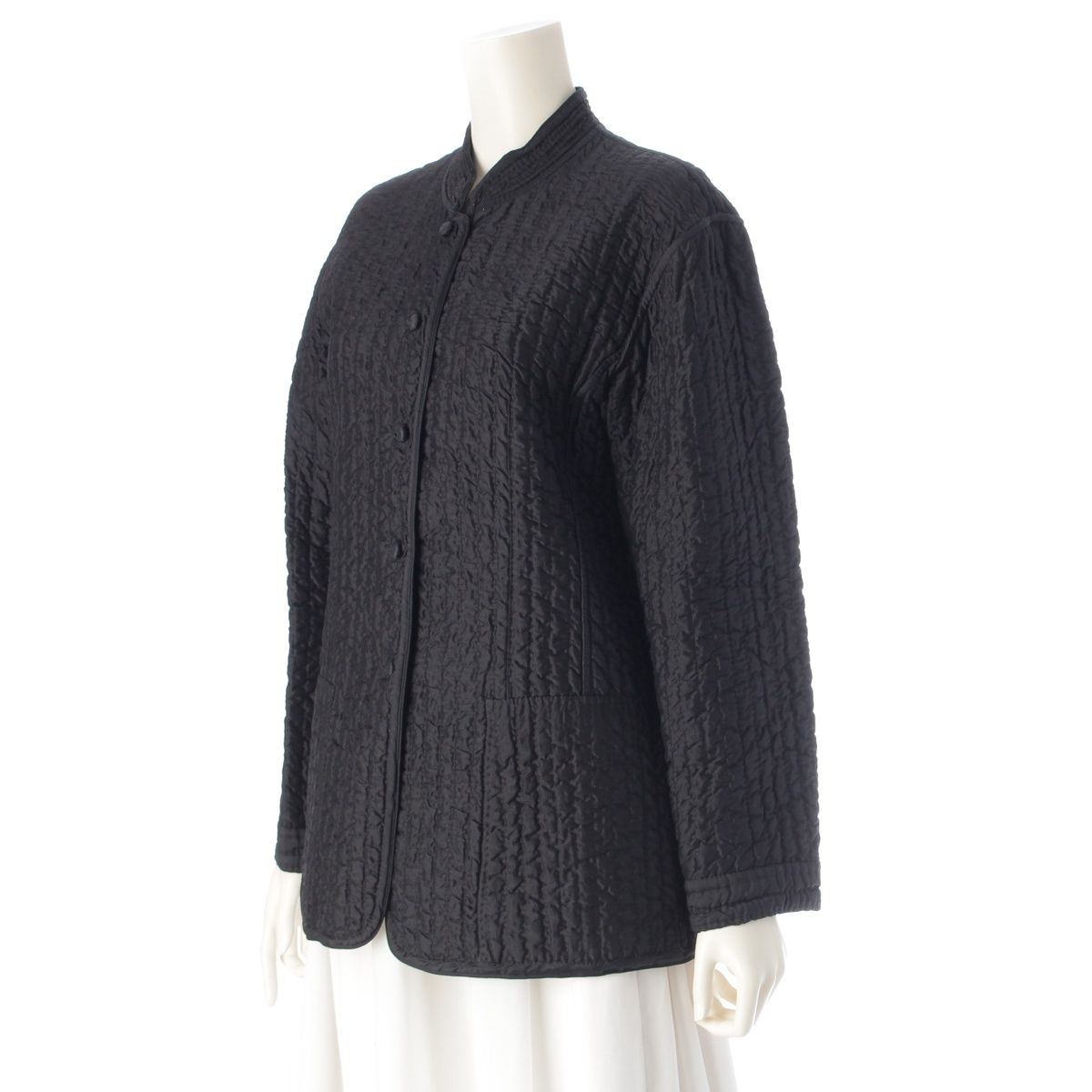 イッセイミヤケ 1995年 95AW コットン シルク ASHA BY MDS キルティング リバーシブル デザイン ブルゾン ジャケット アウター トップス PE54-FD301 ブラック S