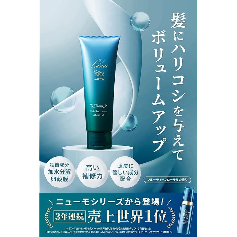 ニューモ ヘアー リッチ ボリューム トリートメント 株式会社ファーマフーズ シリアルナンバー付 ボリュームリッチ2本