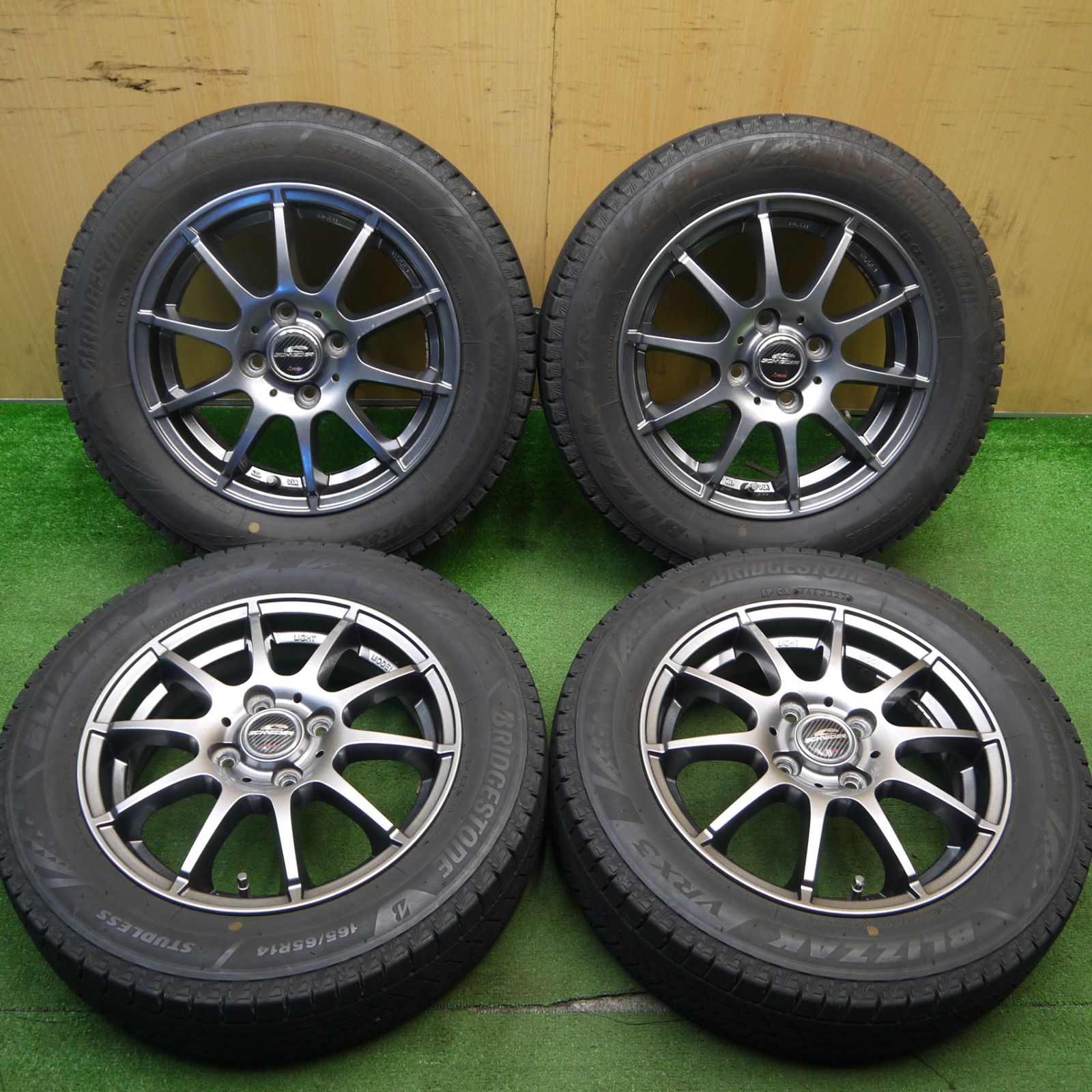4本価格 22年 スタッドレス 165|65R14 ブリヂストン ブリザック VRX3 SCHNEIDER シュナイダー 14インチ ソリオ ハスラー 等 PCD100|4H 5041603Hス