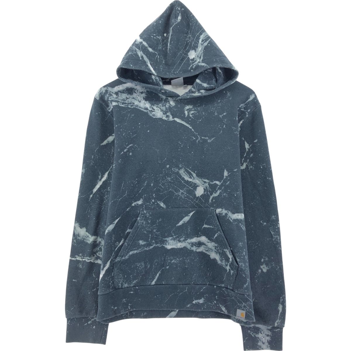 古着 カーハート Carhartt HOODED MARBLE SWEAT 総柄 マーブル柄 スウェットプルオーバーパーカー メンズL相当 /eaa489568