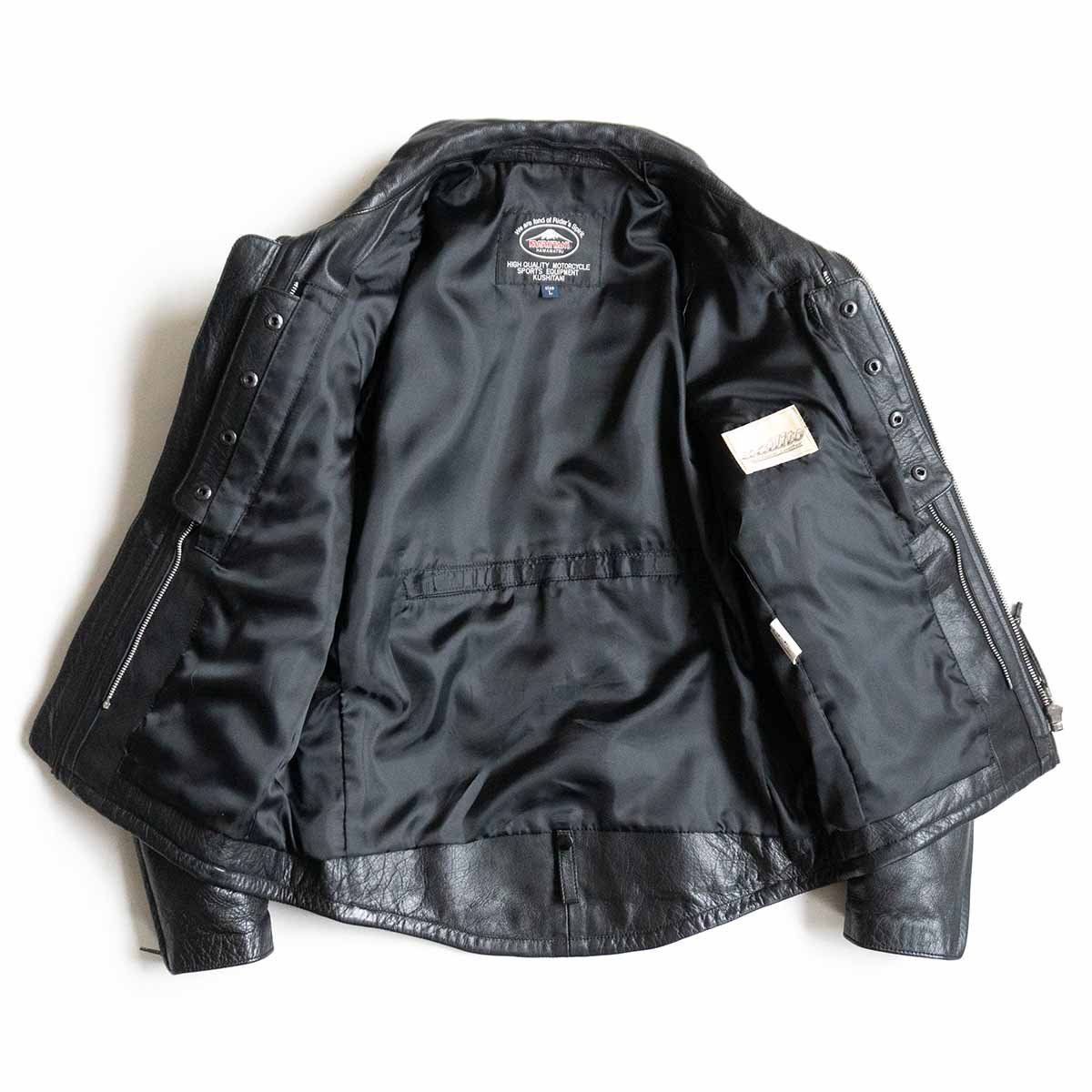 美品】KUSHITANI【レーシングジャケット】L ブラック レザー 