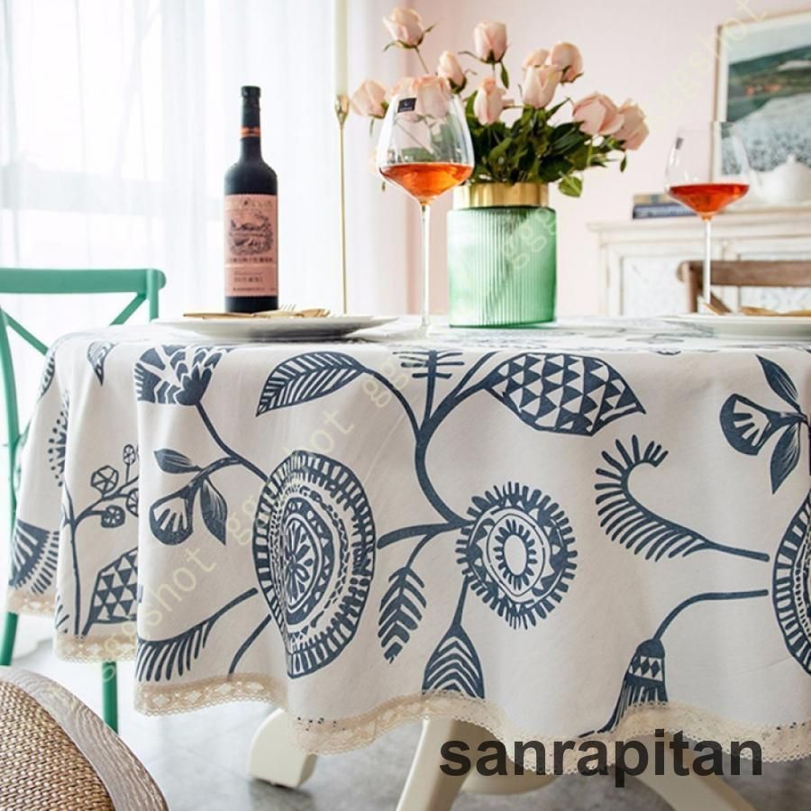 刺繍入りカットワ−クレ−スのロングテーブルクロスビンテージ