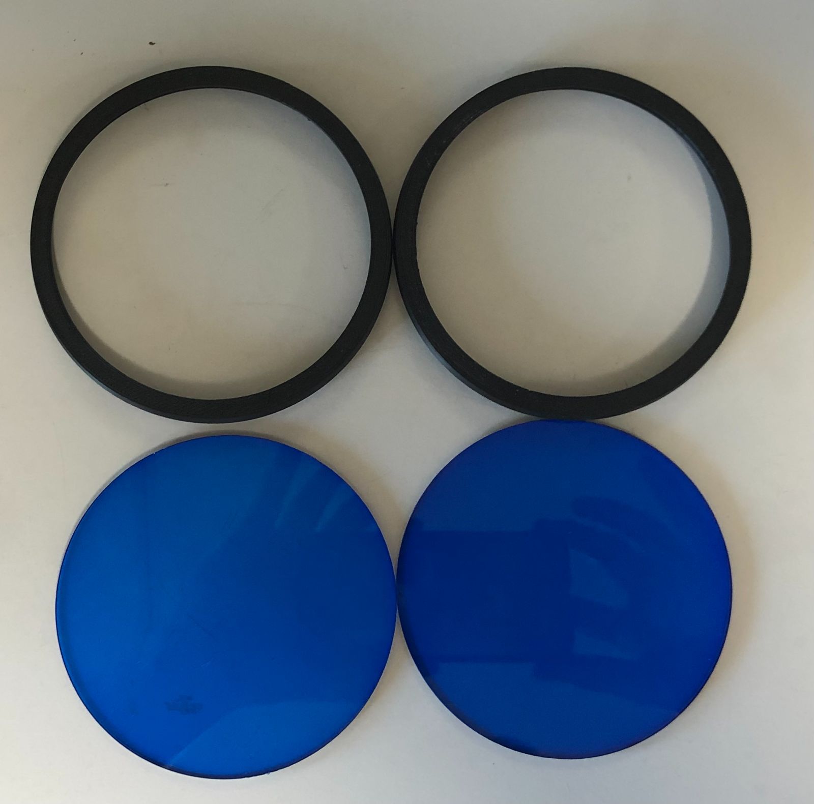 イギリス軍S10ガスマスク用レンズ Blue 青 GasMask 外付けリング付