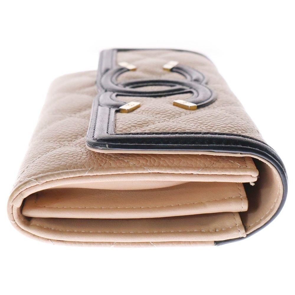 CHANEL (シャネル) CCフィリグリー フラップウォレット 二つ折り長財布  