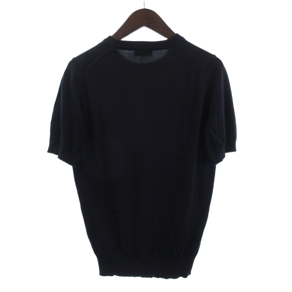 極美品　JOHN SMEDLEY ネイビー 半袖ウール混コットンニット S 極美品 JOHN SMEDLEY ネイビー 半袖ウール混コットンニット② S