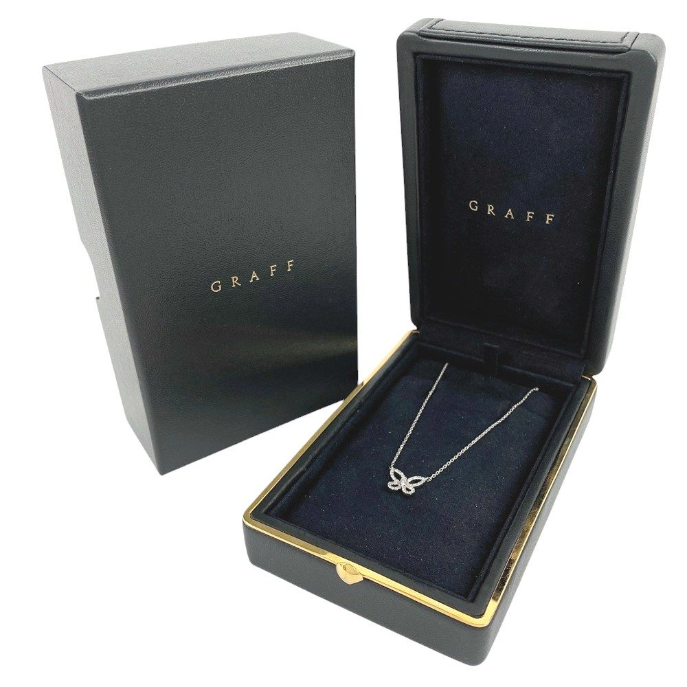 □新同□ グラフ バタフライシルエット ネックレス ダイヤモンド  