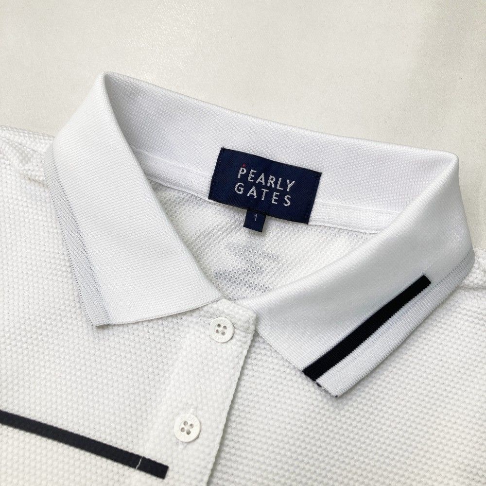 【送料無料】 サイズ 1 PEARLY GATES パーリーゲイツ 2025年モデル 半袖ポロシャツ 総柄 ホワイト系 240101280408 ゴルフウェア レディース ストスト