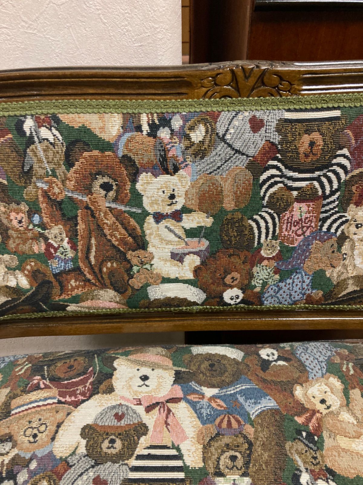 新品展示品】ドールチェア イタリア製 テディベア柄 チャイルドチェア