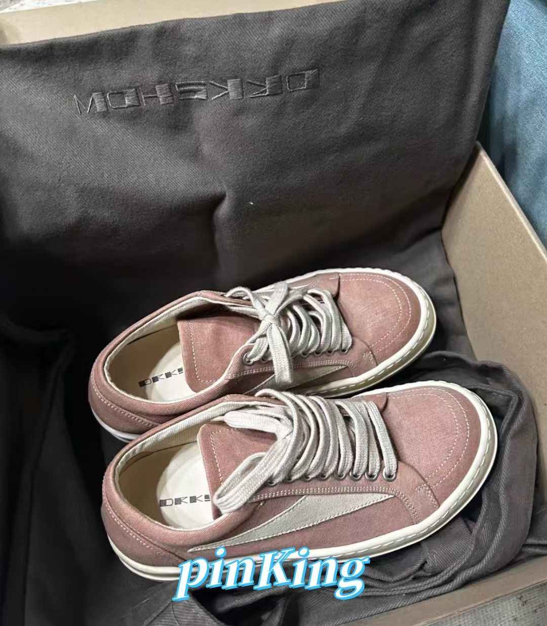 DRKSHDW Slashed Denim Low Top Sneakers Faded Pink | The Webster