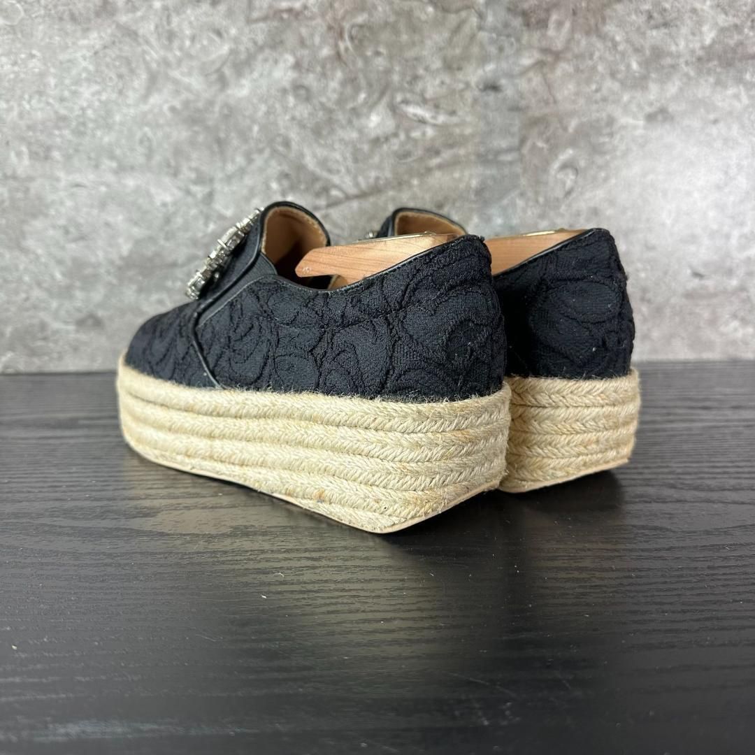 ビジュー 厚底スリッポン