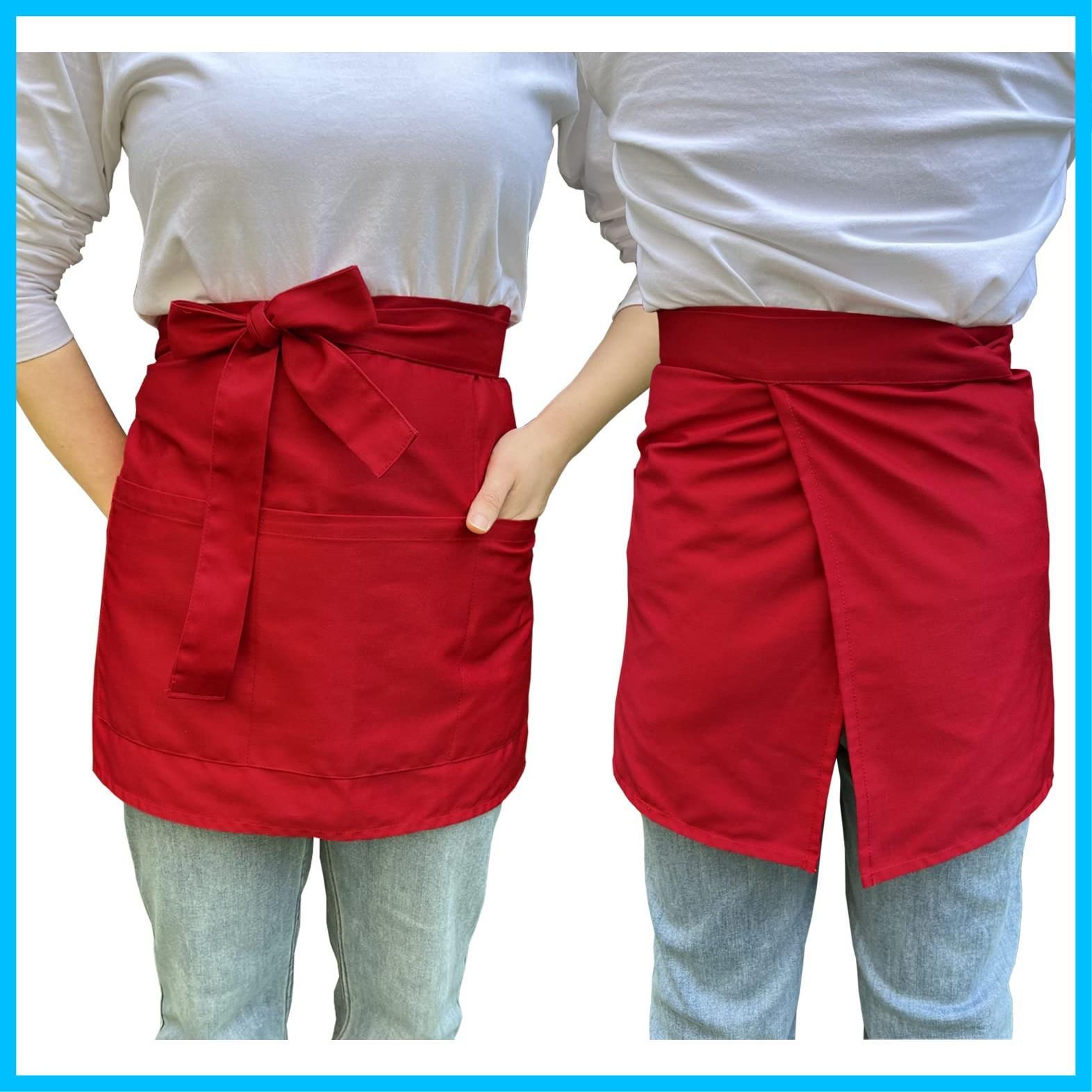 在庫セール サロン 防汚 防油 シェフ おしゃれ お尻が隠れる 居酒屋 幅広 メンズ 飲食店 前掛け レディース 喫茶店 ショートエプロン 腰エプロン 男女兼用 H.sheng