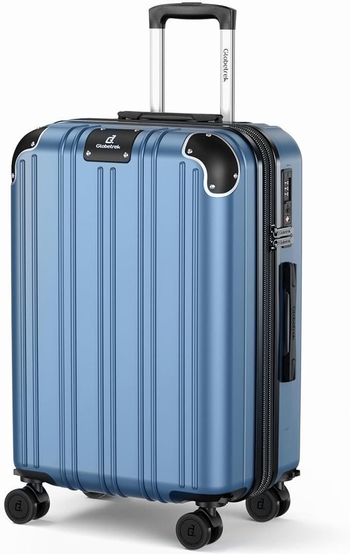 Globetrek スーツケース 拡張機能＆ストッパー付き 超軽量 キャリーバッグ キャリーケース 出張 旅行 ビジネス ブルー M-24inch サイズ