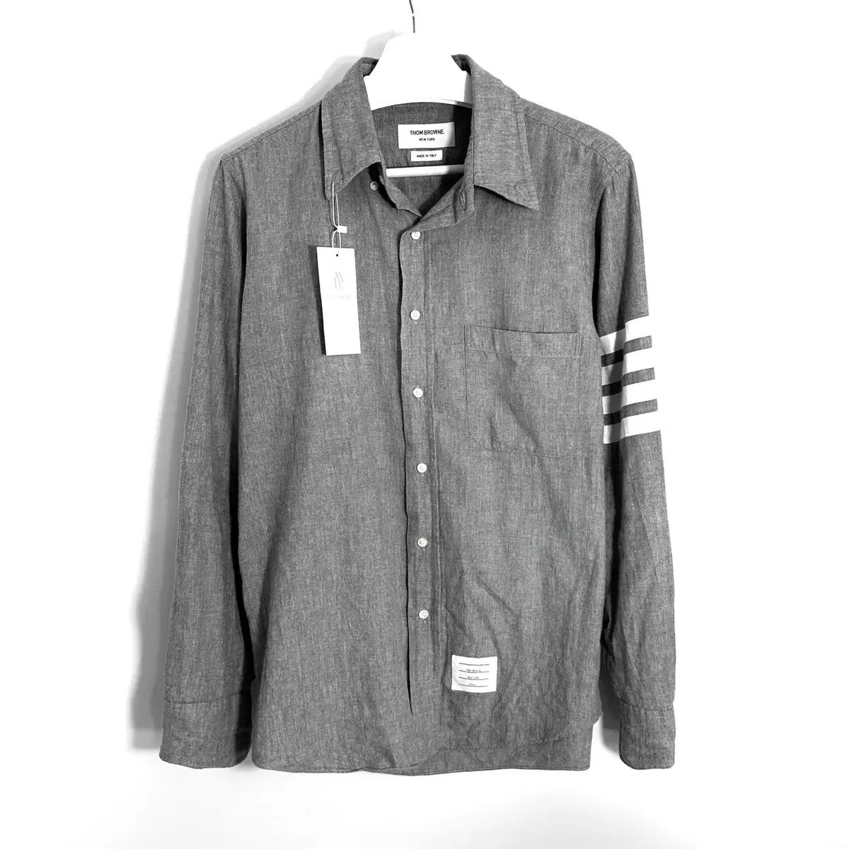 トム ブラウン グレー スポーツブラ 斜めボーダー 四本サイドライン シャツ