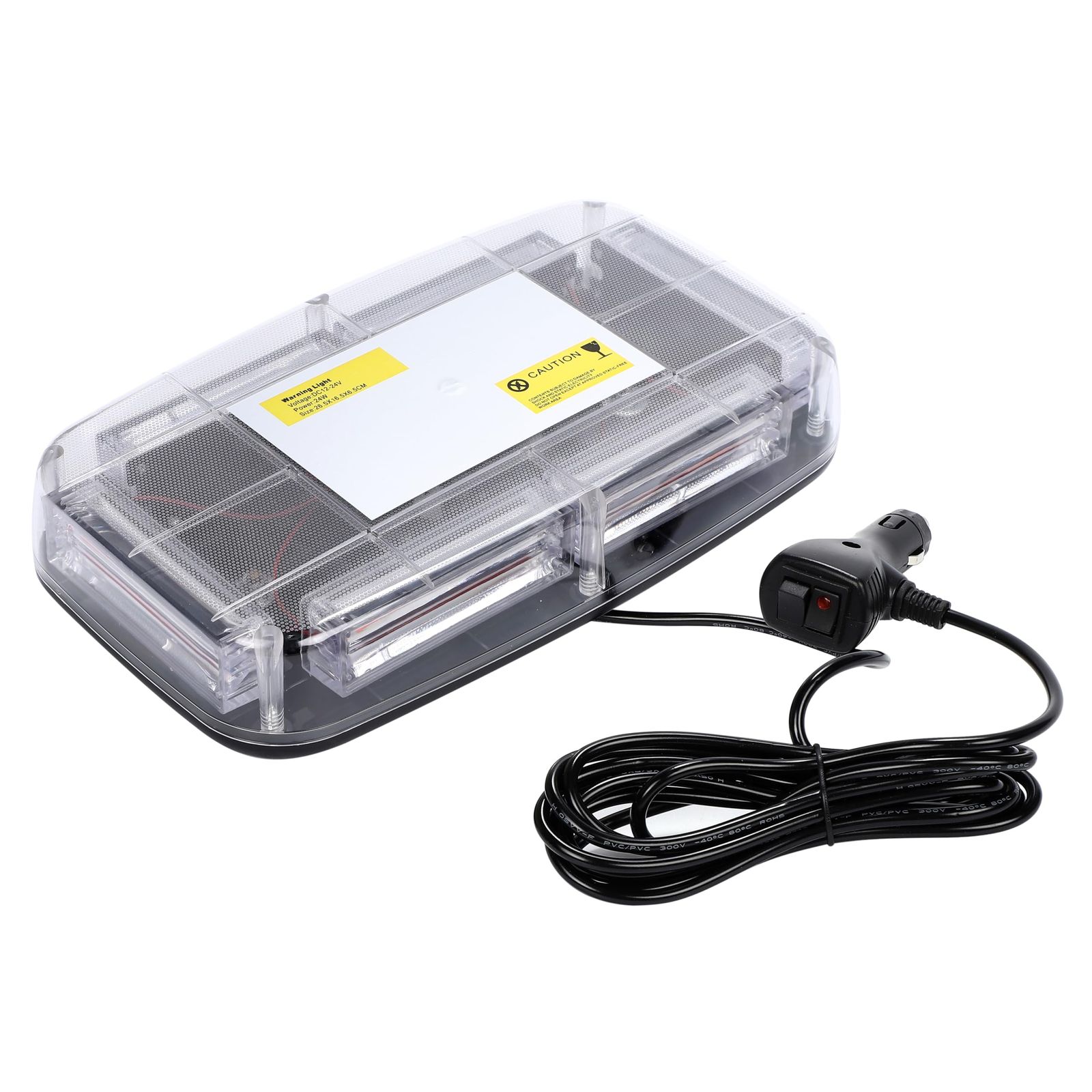 LED 警告灯 回転灯 点滅灯 スイッチ切替式で複数パターン 12V 24V 対応 48LED 視認性 マグネット式 (レッド) [レッド]