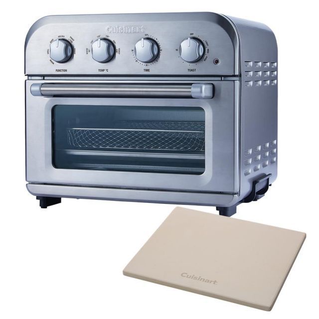 クイジナート ノンフライ オーブン トースター 4枚焼き オーブン グリル料理 冷凍 トースト ピザストーン付属 4ダイヤル シルバー TOA-39SJ