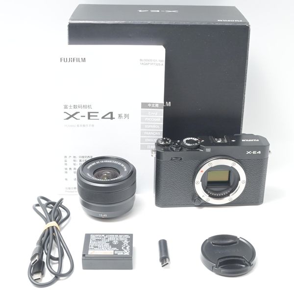 フジフィルム FUJIFILM X-E4 レンズキット ブラック XC15-45付属