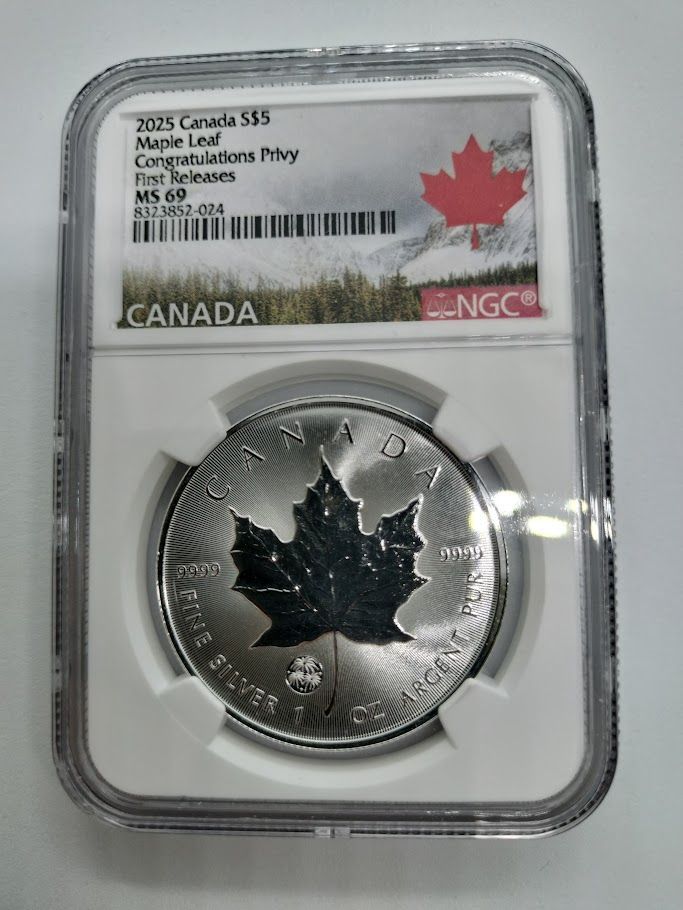 カナダ 2025年【NEW】 メイプルリーフ 5ドル銀貨（1オンス） ⑤ カナダ 2025年【NEW】 メイプルリーフ 5ドル銀貨（1オンス）