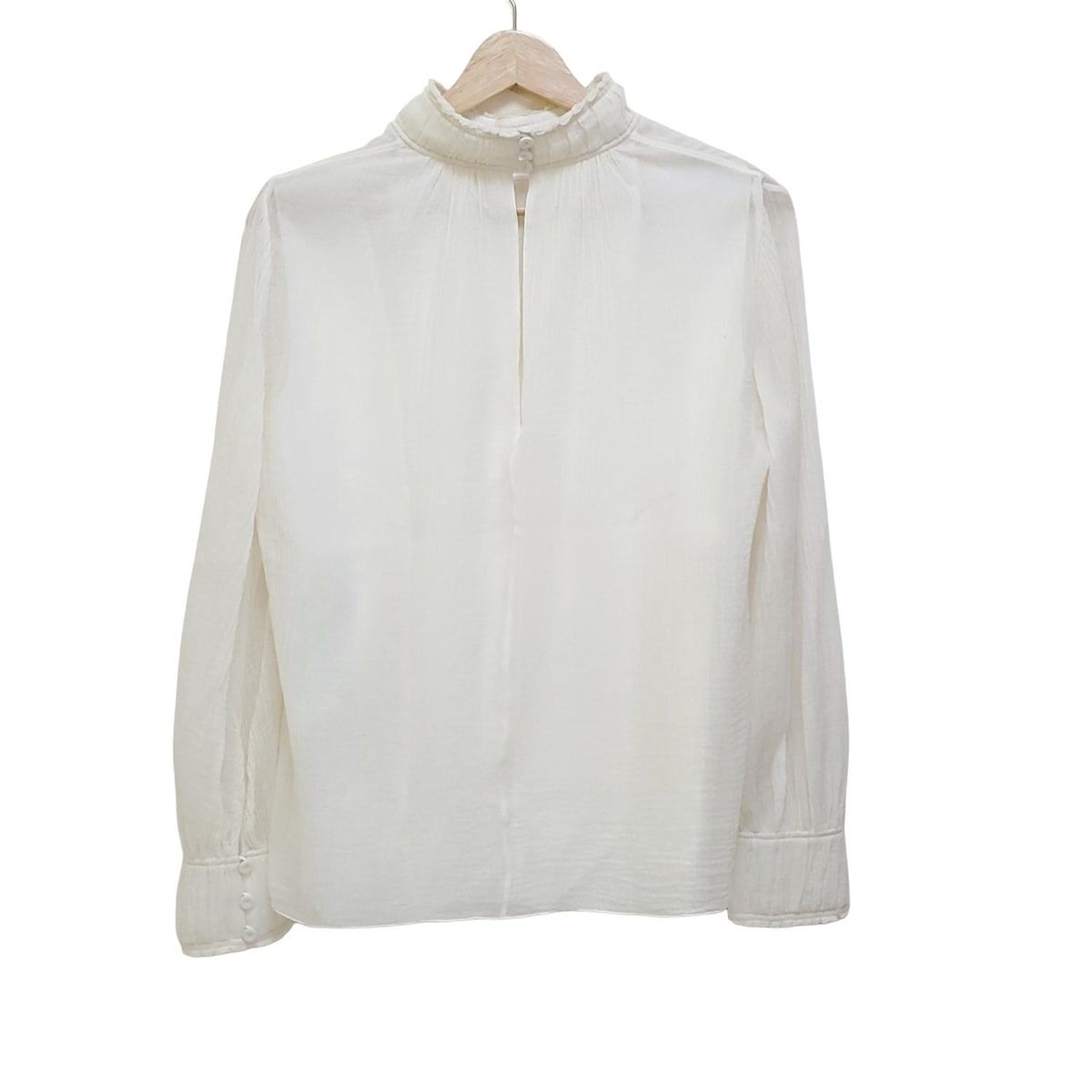 シーバイクロエ SEE BY CHLOE 長袖カットソー サイズ34 S 白×ピンク×マルチ レディース 花柄 美品 トップス シーバイクロエ SEE BY CHLOE Tシャツ カットソー 長袖 Uネック ロゴ