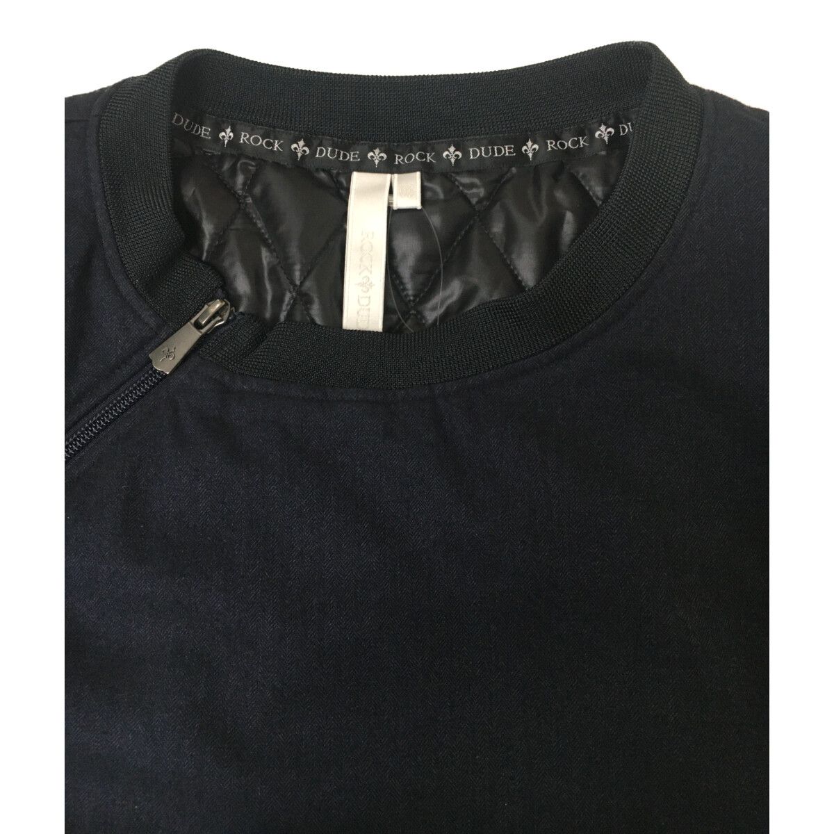 coco 中古 ロックデュード ROCK・DUDE メンズ ブルゾン 3(L) ネイビー クルーネック プルオーバー 中綿入り 2WAY 中古 メンズ ロックデュード ROCK・DUDE ブルゾン 3(L) ネイビー