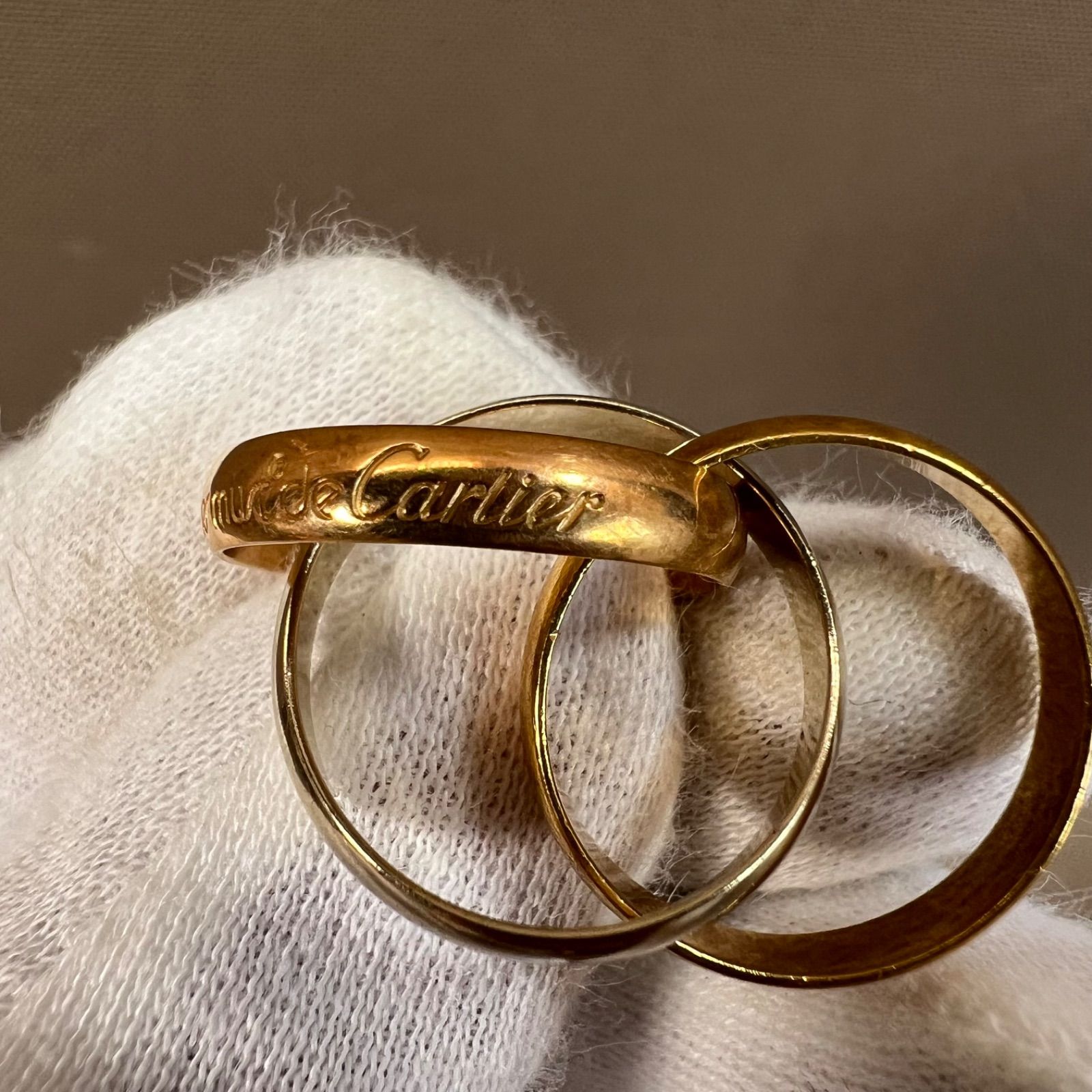 Cartierカルティエ K18トリニティリング 750YG/WG/PG 49号